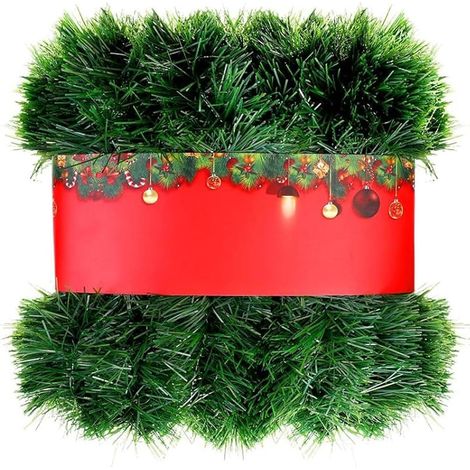 Guirlande de Noël Verte 10m - Guirlande de décoration Artificielle Ø 9cm - Guirlande de Sapin comme Couronne de Noël (1/5)