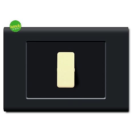 Placca 1 posto 3 moduli tond - q nera.