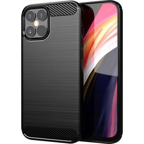Hülle für iPhone 12 / iPhone 12 Pro Armor Carbon Hülle Schwarz + 9H Glas (1/5)