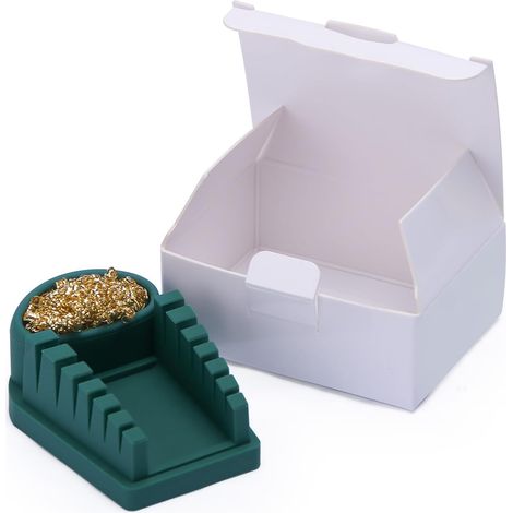 Support de fil de Soudure en Silicone Résistant à la Chaleur avec Nettoyeur en Laine de Laiton, 6 Rainures et Plateau de Rangement, Diamètre de fil Compatible 0.034-10mm² (1/5)