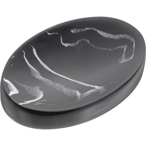 Porte-savon en résine de style nordique , aspect marbre noir , antidérapant et muni d'un système d'é (1/5)