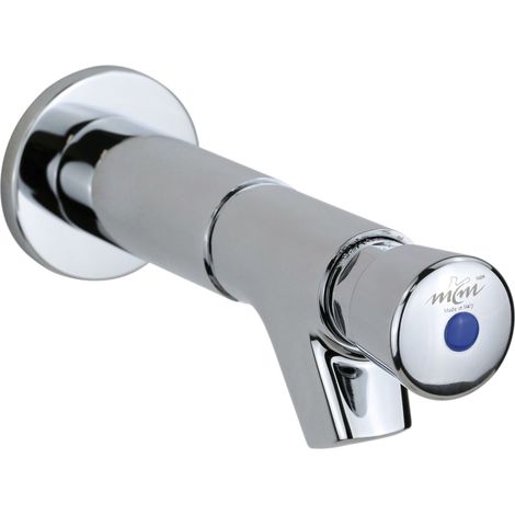 Grifo monomando temporizado para instalación a pared, modelo extendido MCM 904300  8/12 segundos