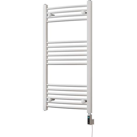 Zennor - White Electric Towel Rail H1000mm x W500mm Curved 400w Thermostatic WIFI (1/3)