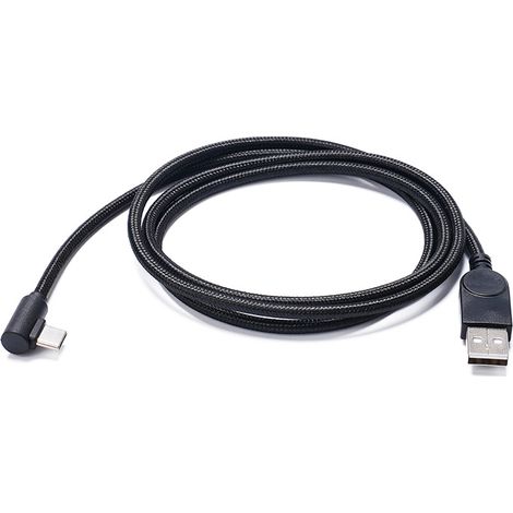 Braided angled head USB to Type-C male-to-male data charging cable, charging cable for mobile phones and tablets A to C. (1/4)