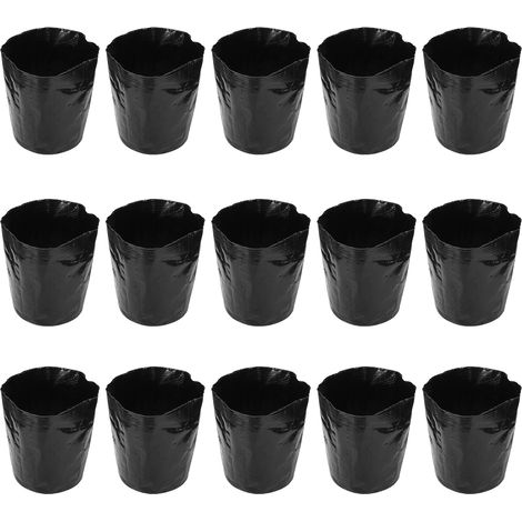 15-teiliger, verstärkter schwarzer Anzuchtsack, dicke Kunststoff-Pflanztöpfe für Pflanzen, Blumen, Früchte, Setzlinge (1/5)