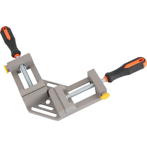 Équerre de serrage bois aluminium acier antidérapant réglable, pince à angle droit pour menuisier, poignée double, outil de fixation robuste pour travail du bois (1/5)