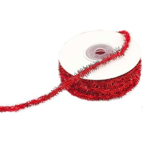 Guirlande de Noël miniature 10m à paillettes ruban métallique couleurs assorties pour sapin mariage anniversaire fêtes rouge (1/5)