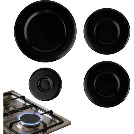 4pcs Chapeau de Brûleur Gaz pour SABAF, Fer Raffiné Durable Couvercle de Brûleur à Gaz pour Assurant Chaleur Uniforme et Flamme Stable (Surface Concave) (1/5)
