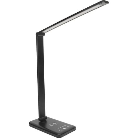 Lampe de bureau LED tactile pliable avec charge sans fil, 5 niveaux d'intensité, minuterie, 50 puces lumineuses, réglable et économique (1/5)