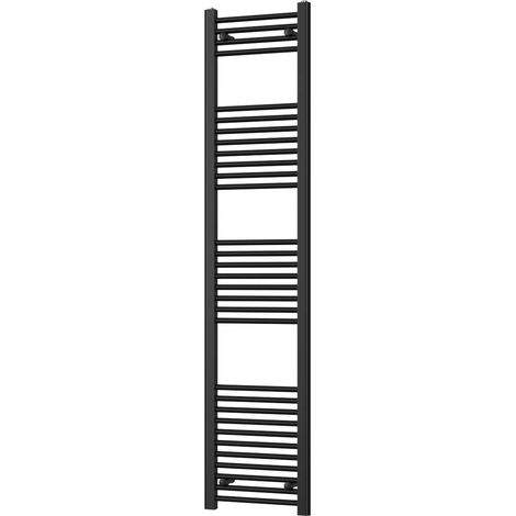 Zennor - Black Heated Towel Rail - H1800mm x W400mm - Straight (1/3)