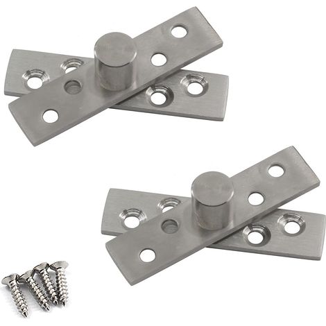 2 Charnières Porte Pivotantes Acier Inoxydable 75mm (1/4)