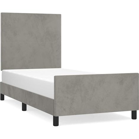 Maison Exclusive - Giroletto senza Materasso Grigio Chiaro 80x200 cm Velluto (1/5)