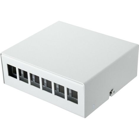 Trywise – Boîtier de consolidation à 6 ports pour modules Keystone, non équipé, compatible avec les systèmes de gestion de câblage professionnels