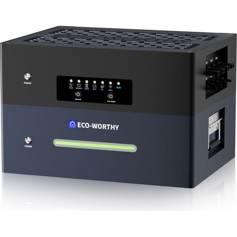 ECO-WORTHY Balkonkraftwerk BPS2400 2560Wh Energiespeicher, 2 MPPTs (PV Max 2400 W), Plug & Play Installation, Solarsystem Komplettset für Dach, Zuhause, Balkon, Garten (1/5)