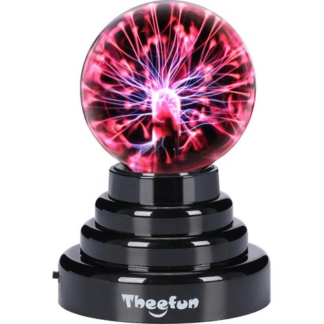 Filiyano – lampe plasma de 7 – Boule plasma, lampe plasma de 7,6 cm (3 pouces), boule plasma tactile, alimentée par USB ou par piles, effet d'éclair (1/5)