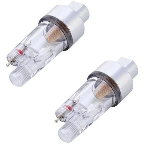 2pcs-Piège à Eau Airbrush, Mini Filtre à Air en Ligne 1 / 8in Tuyau Connecteur Humidité pour Pistolet Aerographe (1/4)