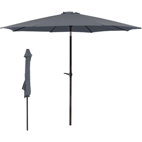 Foldable parasol Ø 300 cm, practical travel parasol, functional beach umbrella for balcony, garden, beach, outdoor area