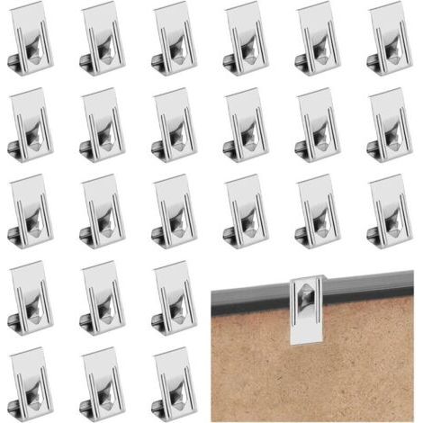100PCS Clip pour Cadre Photo, Pince Lit Chauffant, Cadre Photo Cintre, Crochets de Fixations pour Cadres pour Cadre Photo (1/5)