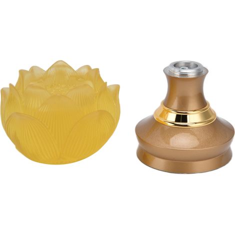 Lotier LED Lotus bouddhiste 2 pièces, base en alliage, lampe Bouddha colorée, décoration de prière, fournitures de foi, prise UE 100-240V (1/5)