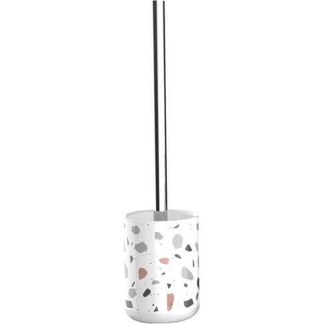 Porte-balai Blanc Multicolore Avec Brosse De Toilette Accessoire De Salle De Bain 69837 (1/2)