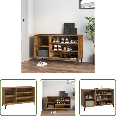 Schuhregal Räuchereiche - Schuhregal Räuchereiche 102x36x60 cm Holzwerkstoff (1/5)