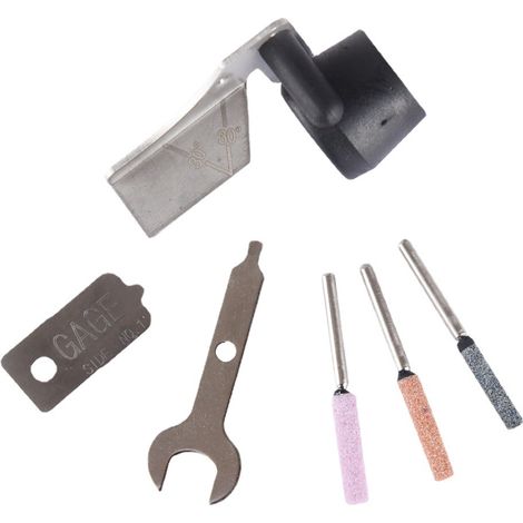 Kit de afilado de motosierras, juego de accesorios para herramientas rotativas con guía de ángulo de afilado y piedras de afilar