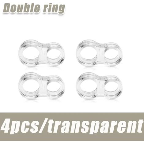 (Lot de 4 - Double anneau) Butée de porte - Protection de sécurité - Coussinet de poignée de porte en silicone transparent - Amortisseur de choc mural - Protection pour bébé - Maison (1/5)