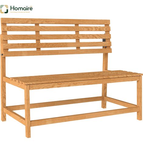 HOMAIRE 2-Sitzer Gartenbank Holz wetterfest UV-beständig mit umwandelbaren Rückenlehnen für Balkon Terrasse Garten