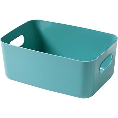 Ensemble de 6 boîtes de rangement blanches avec poignées - Paniers de rangement rectangulaires en plastique - Accessoires élégants pour la cuisine, la maison, le bureau et la salle de bain - 20,2 x 14 (1/3)