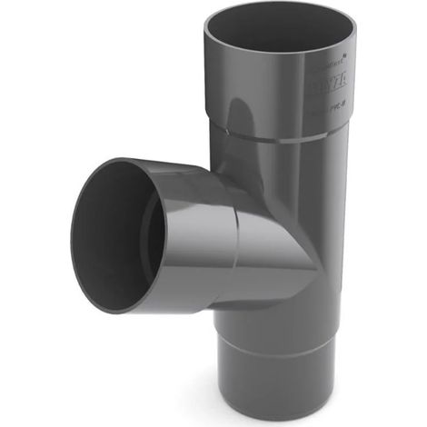 Regenrinne T-Stück Graphit, Dachrinne System 90 (1/5)