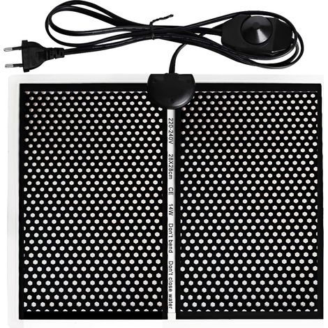 (14W,220V) Tapis chauffant terrarium, 28x 28cm Tapis chauffant, tapis chauffant reptile, Tapis chauffant pour terrarium, imperméable, température réglable Fiche européenne (1/5)