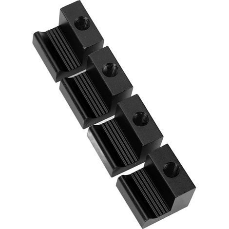 Kit de fixation universel pour coffre à outils de pick-up (4 crochets en J), aluminium et acier inoxydable, noir. (1/5)