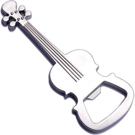 Ouvre-bouteille en acier inoxydable en forme de guitare. (1/5)