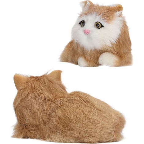 Chat En Peluche - Simulation Réaliste Avec Fourrure Longue - Décoration Intérieure Pour Amoureux Des Chats - 1 Pièce (1/5)
