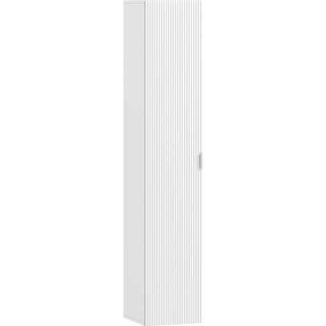 Meuble de salle de bain suspendu avec étagères réglables et fermeture amortie, 30 x 31,5 x 160 cm, blanc (1/5)