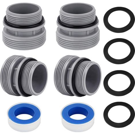 Poolschlauch Adapter Set 4 Stück, 40mm auf DN40 (1 1/2 Zoll), mit Dichtung