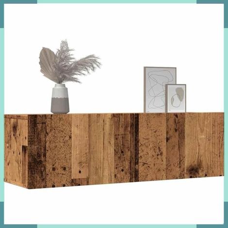 857017 Meubles TV muraux 2 pcs vieux bois 100x30x30 cm (1/5)