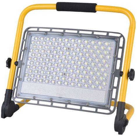 QORVA-Projecteur LED 100W pour chantier portable - IP65 - 6000K - Blanc Froid