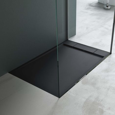Mai & Mai Duschwanne Duschtasse aus Mineralguss BxTxH: 80x120x4cm Mineralgusswanne Anthrazit Matt Geoma04