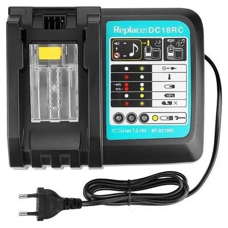 Chargeur de Batterie - MAKITA - DC18RA DC18RC - 7,2V à 18V - Indicateur LED - Système de refroidissement (1/4)