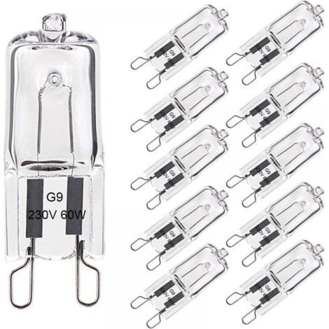 Halogen Bulb G9 60W Warm White 2800K 680LM 230V Dimmable Halogen Capsule Filament Bulb Pack of 10 (1/5)