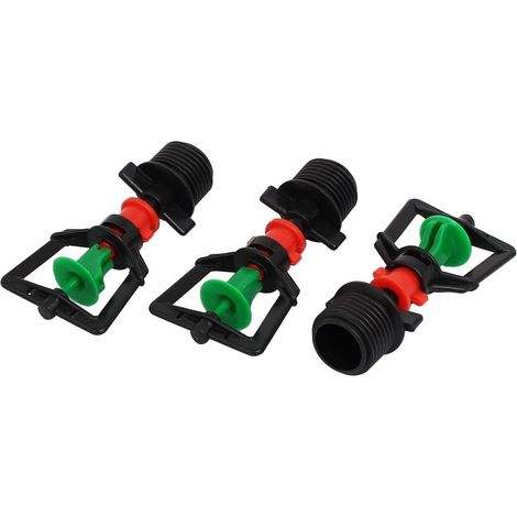 Système d'irrigation en plastique 3 pièces avec micro-asperseurs rotatifs à 360° 1/2 BSP (source