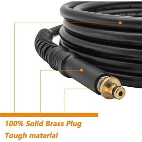 Tuyau haute pression de rechange de 10 m, raccord 10 mm x M22, raccord de tuyau pour le nettoyeur haute pression Kärcher K2 (ancien modèle). (1/3)