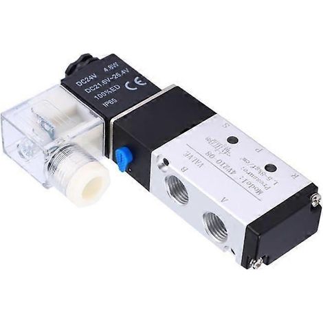 Électrovanne 4V210-08 Électrovanne pneumatique 2 positions 5 ports Vanne de commande pneumatique (DC24V) (1/4)