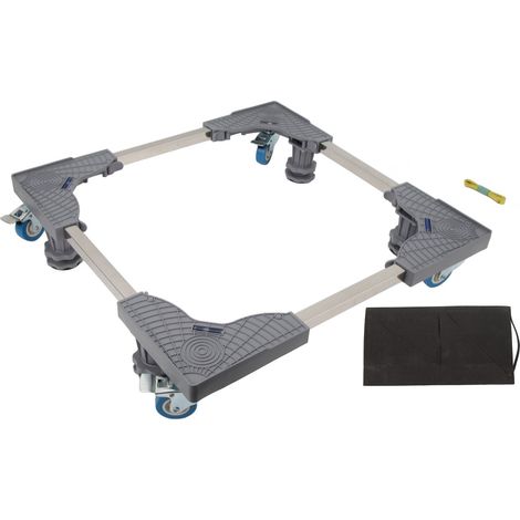 Support Réfrigérateur Ajustable avec 4 Roues Freins - Meuble Mobile pour Lave-linge, Appareils Ménagers (1/5)