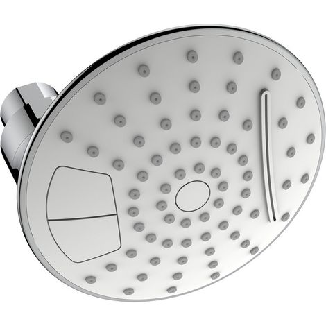 Soffione cromato e grigio con getto a cascata - Serie Corfù (1/4)