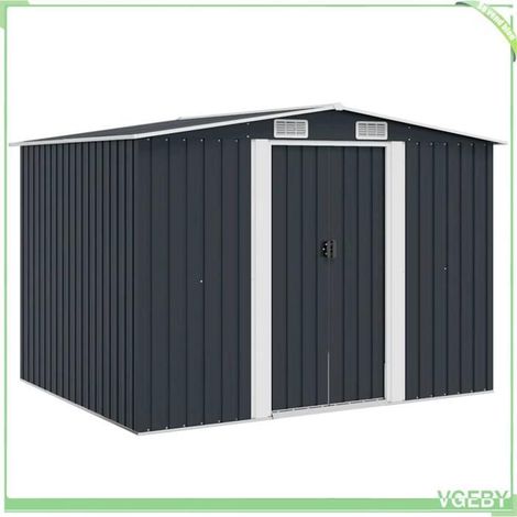 Abri de stockage pour jardin - FAFEICY - 47030 - Anthracite - Acier galvanisé - 257x205x178 cm (1/5)