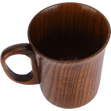 Wasserbecher aus Holz, Kaffeetassen mit Henkel, Frühstücksmilchbecher, Trinkzubehör, Heimdekoration (1/5)
