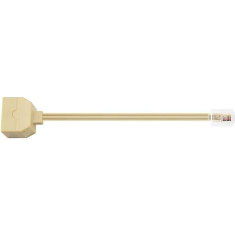 Adaptateur RJ11 6P4C Double Port Jack M/F Séparateur Câble Téléphone Beige