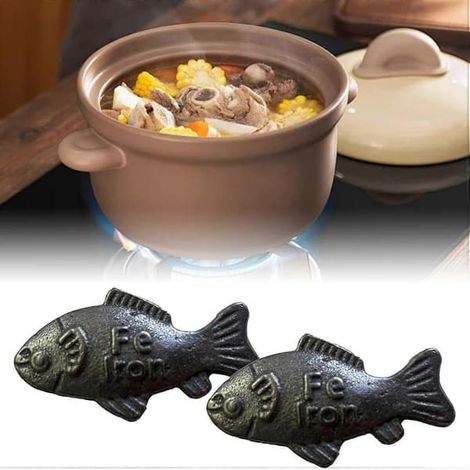 Poisson en fonte Lucky Iron Fish, pour une cuisine enrichie en fer. Enrichit naturellement les aliments et l'eau en fer. Outil de cuisine réutilisable, efficace et sûr. Idéal (LGL) 3 pièces. - taille (1/5)